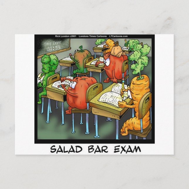 Cartão Postal Salad Bar Exam Funny (Frente)