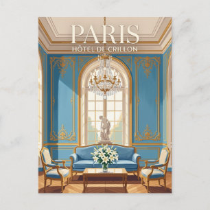 Cartão Postal Salão Azul no Hôtel de Crillon França