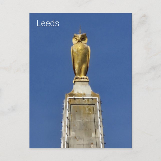 Cartão Postal Salão Cívico de Leeds (Frente)