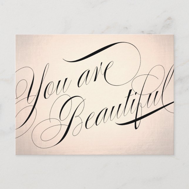 Cartão Postal Salão de Beleza Dourada rosa (Frente)