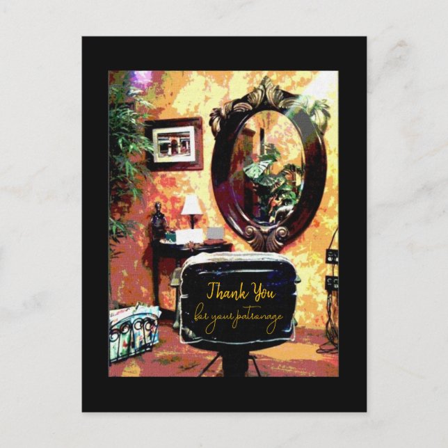 Cartão Postal Salão de Cabelo Obrigado pela Preferência (Frente)