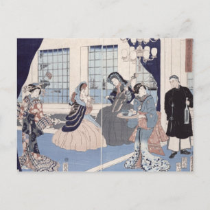 Cartão Postal Salão de uma casa de comerciantes estrangeiros em