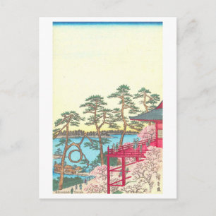 Cartão Postal Salão Kiyomizu e Lago Shinobazu em Ueno vintage