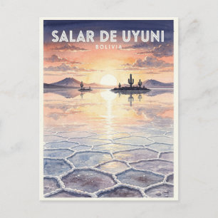 Cartão Postal Salar de Uyuni Bolívia Vintage