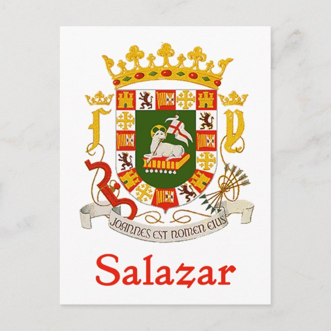 Cartão Postal Salazar Shield de Porto Rico (Frente)