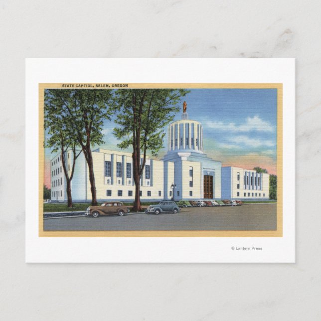 Cartão Postal Salem, Oregon - Visão Geral do Capital do Estado (Frente)