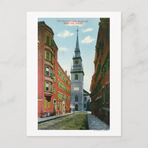 Cartão Postal Salem Street View da Antiga Igreja do Norte Bldg #