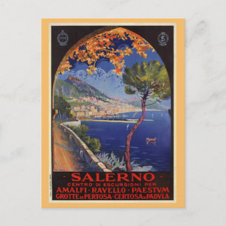 Cartão Postal Salerno Itália vintage verão viagem ad