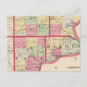 Cartão Postal Saline, Gallatin, Hardin, condados do Papa