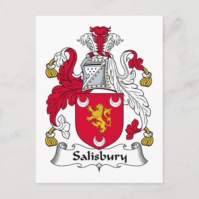 Cartão Postal Salisbury Family Crest (Frente)
