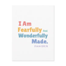 Salm 139:14 Crianças Bíblia Verse Christian Nurser