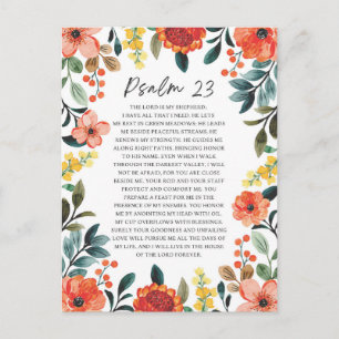 Cartão Postal Salm 23 NKJV O Senhor é o Meu Pastor