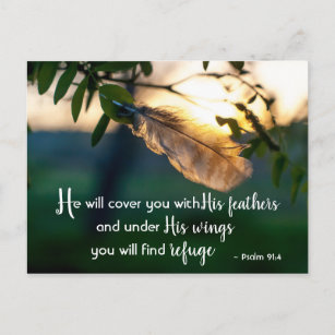 Cartão Postal Salm 91:4 Ele vai te cobrir com Seus Pais