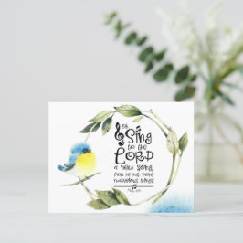 Cartão Postal Salm 98:1 Cante ao Senhor uma Bíblia de Música Nov