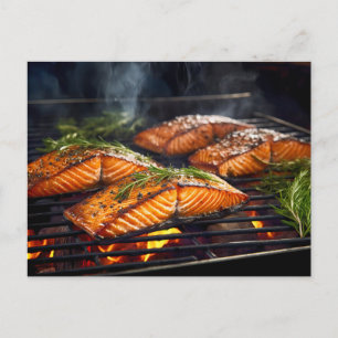 Cartão Postal Salmão grelhado com glaze de churrasco