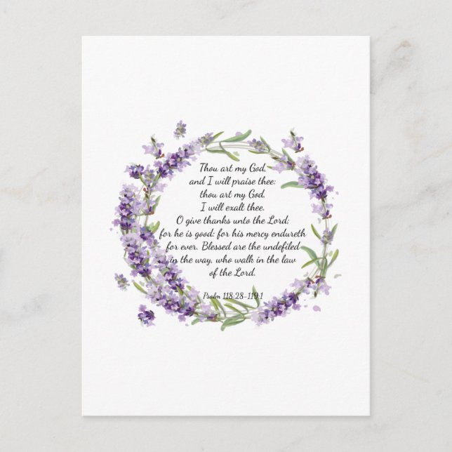 Cartão Postal Salmo 118: 28-119:1 (Frente)