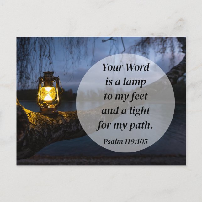 Cartão Postal Salmo 119:105 A tua palavra é lâmpada (Frente)