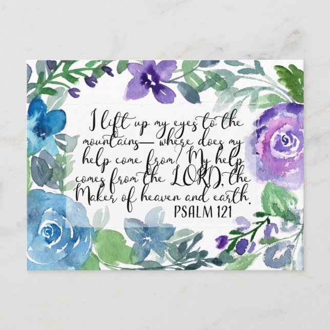 Cartão Postal Salmo 121 Levanto os olhos (Frente)