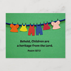 Cartão Postal Salmo 127:3, Crianças são uma herança...