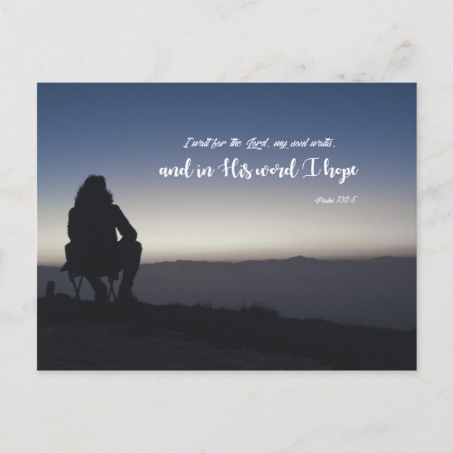 Cartão Postal Salmo 130:5 - Eu espero pelo Senhor (Frente)