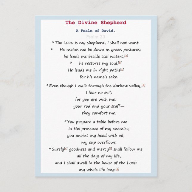 Cartão Postal Salmo 23 (Frente)