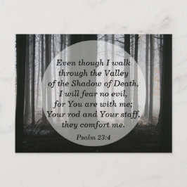 Cartão Postal Salmo 23:4 Não Temerei Mal Versículo da Bíblia par