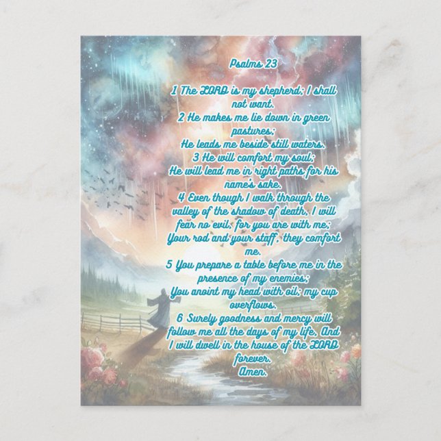 Cartão Postal Salmo 23 O Senhor É Meu Pastor (Frente)