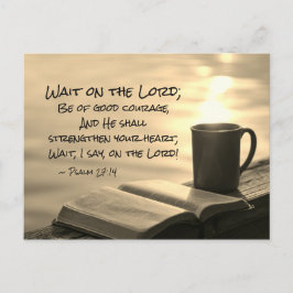 Cartão Postal Salmo 27:14 Espere no Senhor, Versículo da Bíblia