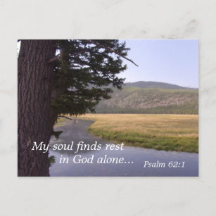Cartão Postal Salmo 62:1 Minha alma encontra o resto de Deus soz