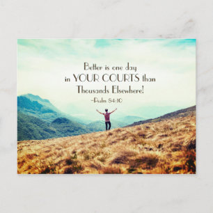Cartão Postal Salmo 84:10 Melhor é Um dia na Bíblia dos Tribun