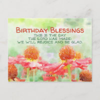 Salmo de Aniversário Inspiracional 118:24 Flores