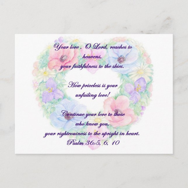 Cartão Postal Salmo e flores (Frente)