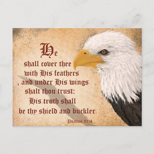 Cartão Postal Salmos 91:4 (Frente)