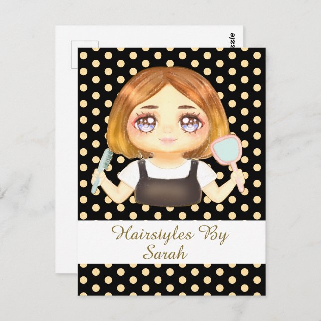 Cartão Postal Salon Hairstylist (Frente/Verso)