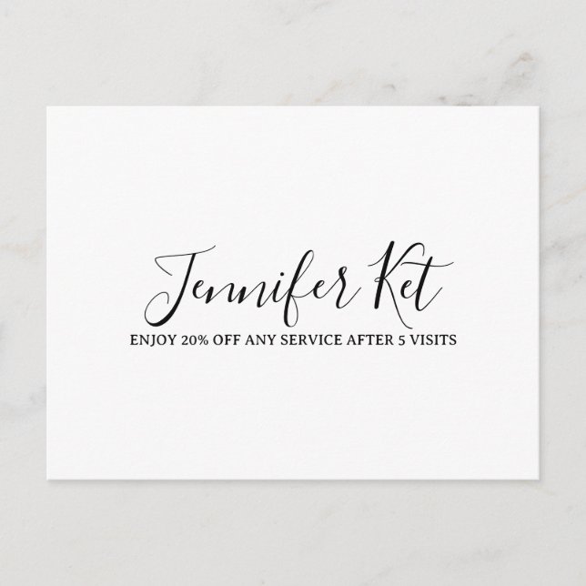 Cartão Postal Salon spa business discount offer website visits a (Frente)