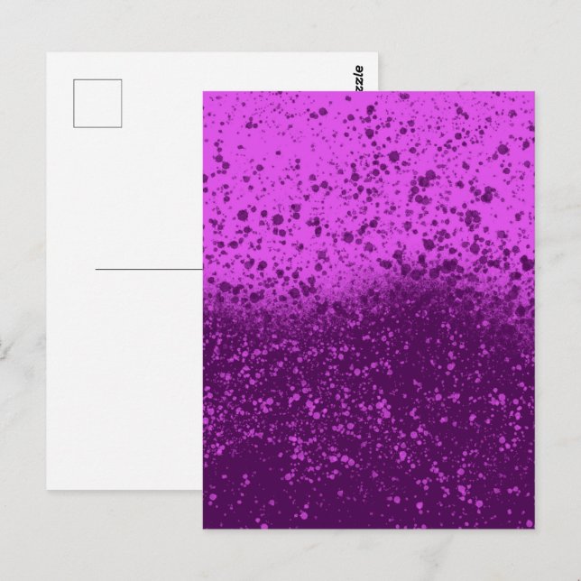 Cartão Postal Salpico Monocromático Roxo Real (Frente/Verso)