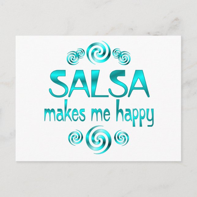 Cartão Postal Salsa Me Faz Feliz (Frente)
