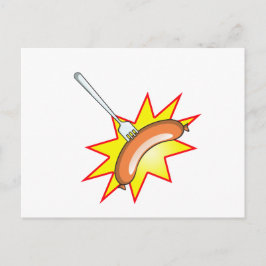 Cartão Postal Salsicha voadora - Luta de comidas