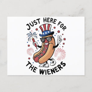 Cartão Postal Salsichas do 4 de Julho EUA Bandeira americana Pat