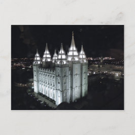 Cartão Postal Salt Lake City Temple à noite.