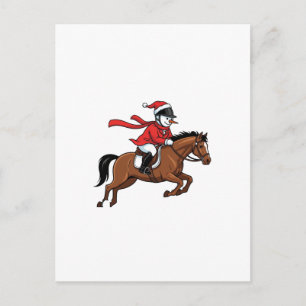 Cartão Postal Salto de Cavalos do Boneco de Neve Natal 2026 Féri