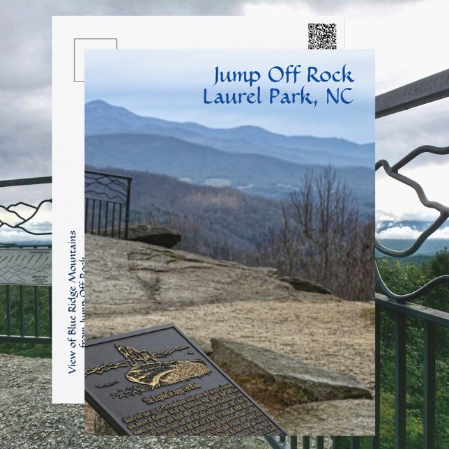 Cartão Postal Salto do Jump Off Rock Laurel Park NC Montanhas Bl (Criador carregado)