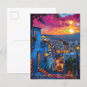 Cartão Postal Salto-sol em Guanajuato, Viagem do México
