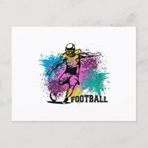 Cartão Postal Saltos de Cor Grungy de Futebol Americano