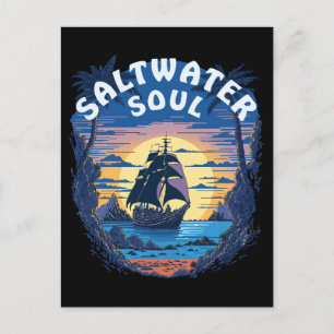 Cartão Postal Saltwater Soul - Barco Velho Galleon