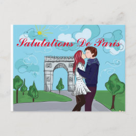 CARTÃO POSTAL SALUTAÇÕES DE PARIS FRANCÊS