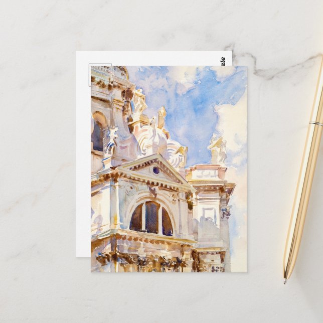 Cartão Postal Salute, Veneza por John Singer (Frente/Verso In Situ)