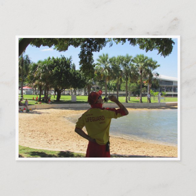 Cartão Postal salva-vidas da praia darwin (Frente)