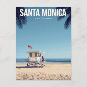 Cartão Postal Salva-vidas da Praia de Santa Mônica Califórnia