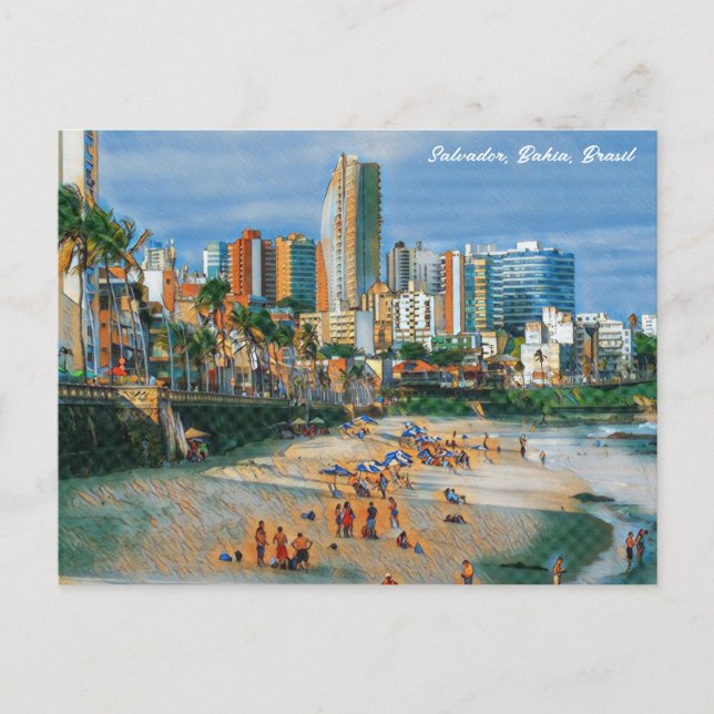 Cartão Postal Salvador, Bahia, Brasil Praia do Farol da Barra (Frente)